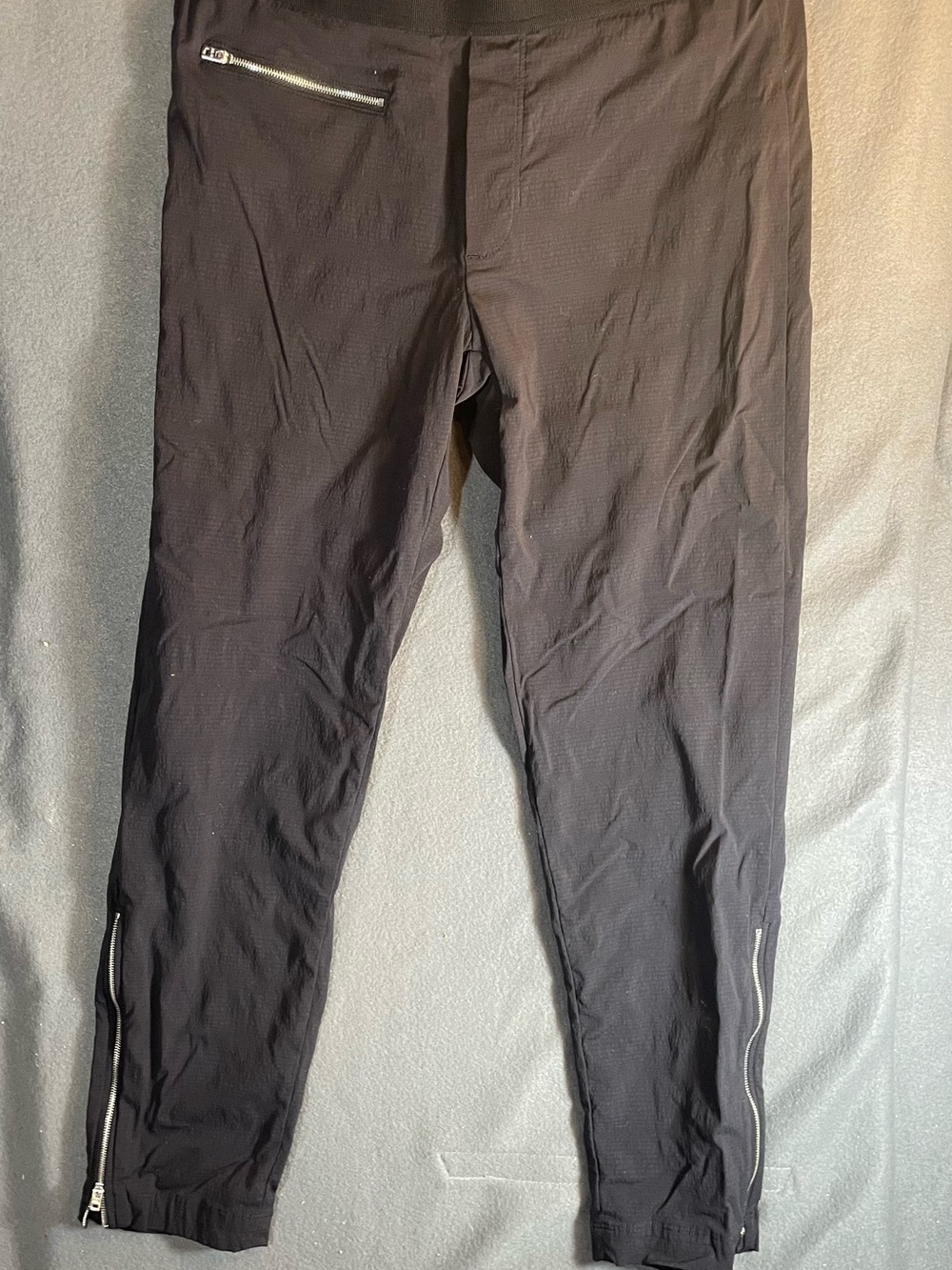 Athleta Black dressy Joggers with Zipper Details